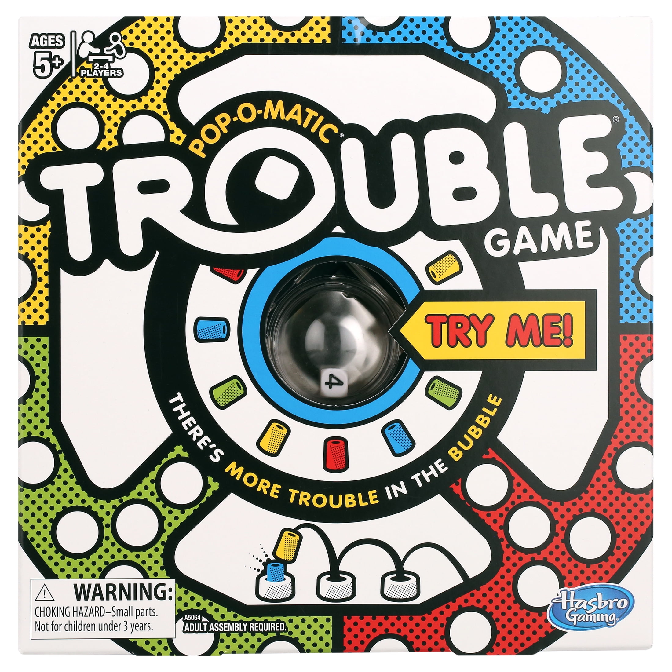 Trouble Board Game for Kids, 2-4 Players, Teacher School Supplies, Ages 5+
