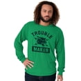 thumbnail image 1 of Trouble Maker Angry Wolf Gym Workout Long Sleeve TShirt Men Women Brisco Brands 2X, 1 of 6