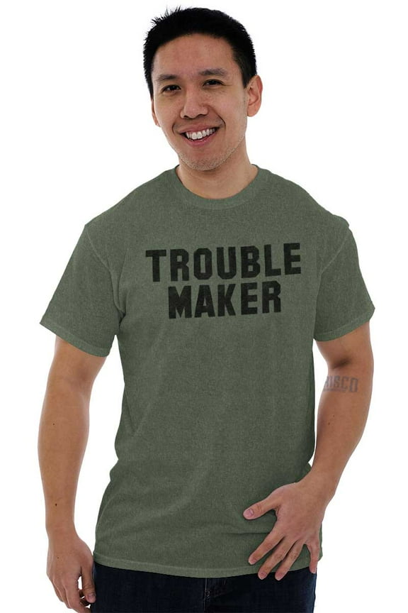 Trouble Maker Rebel College Party Men's Graphic T Shirt Tees Brisco Brands L
