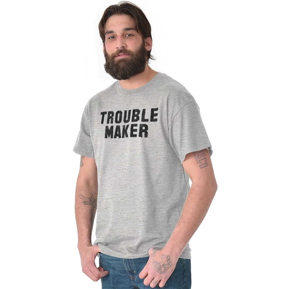 Trouble Maker Rebel College Party Men's Graphic T Shirt Tees Brisco Brands M