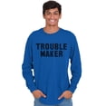 thumbnail image 1 of Trouble Maker Rebel College Party Plus Size Long Sleeve Graphic Tee Shirt Brisco Brands 3X, 1 of 5