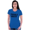 thumbnail image 1 of Trouble Maker Rebel College Party Womens Fitted Plus Size Graphic Tee Brisco Brands 2X, 1 of 5