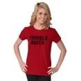 thumbnail image 1 of Trouble Maker Rebel College Party Womens Fitted Plus Size Graphic Tee Brisco Brands 3X, 1 of 4