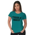 thumbnail image 1 of Trouble Maker Rebel College Party Women's T Shirt Ladies Tee Brisco Brands 3X, 1 of 6