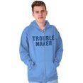thumbnail image 1 of Trouble Maker Rebel College Party Zip Up Hoodie Men's Women's Brisco Brands 4X, 1 of 6