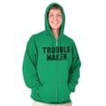thumbnail image 1 of Trouble Maker Rebel College Party Zip Up Hoodie Men's Women's Brisco Brands S, 1 of 6