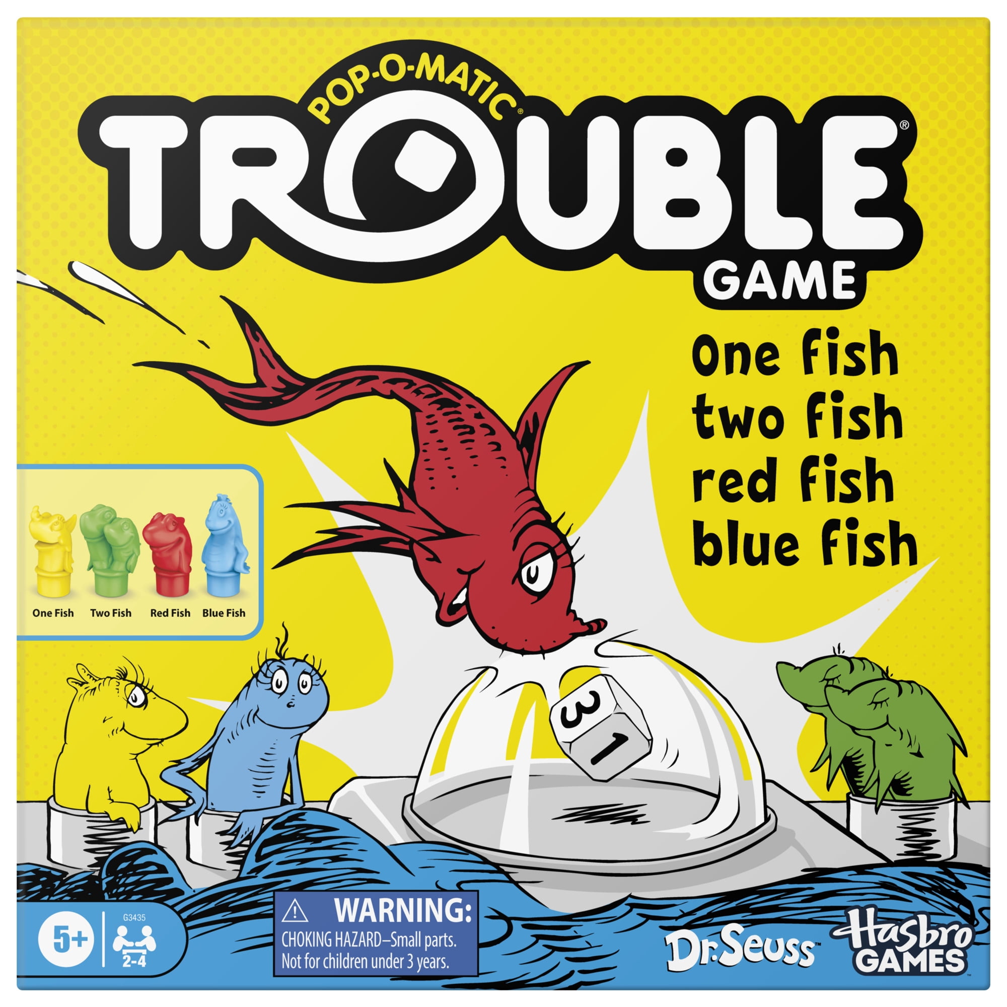 Trouble: One Fish, Two Fish, Red Fish, Blue Fish Board Game, Dr. Seuss Kids Games, Ages 5+