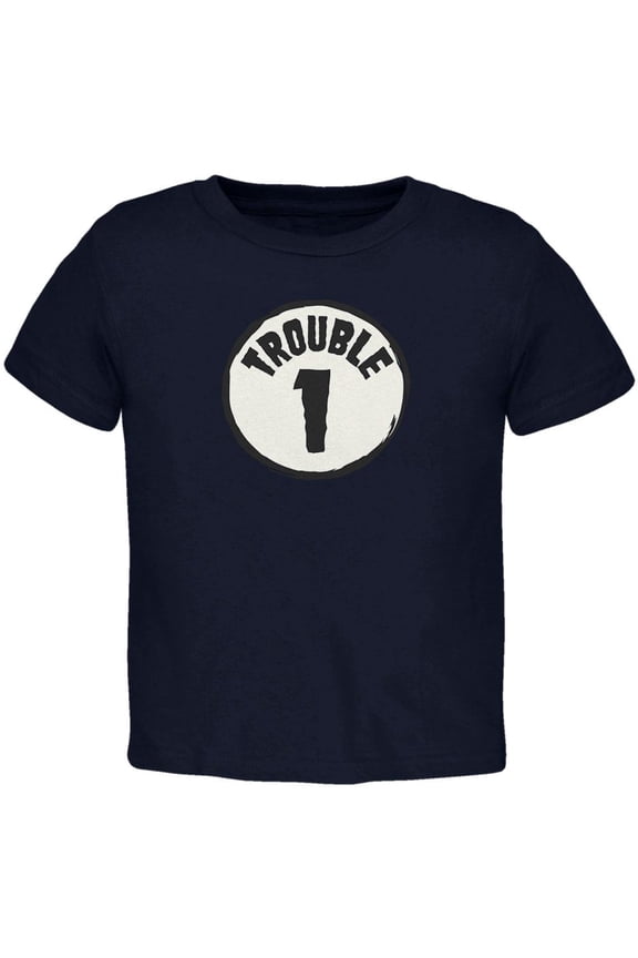Trouble One Toddler T Shirt Navy 2T