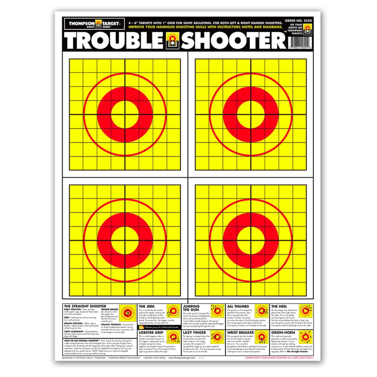 Trouble Shooter Handgun Diagnostic 19"x25" Paper Shooting Targets (20