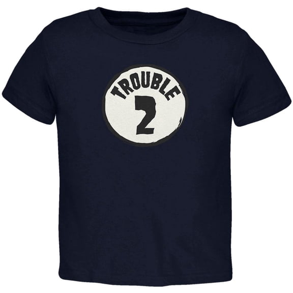 Trouble Two Toddler T Shirt Navy 2T