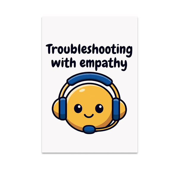 Troubleshooting with Empathy - Customer Support Enthusiast - 13x19 Poster Print