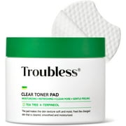 Troubless Clear Toner Pad with Tea Tree 4-Terpineol, Exfoliating & Pore Cleansing Facial Toner Pads