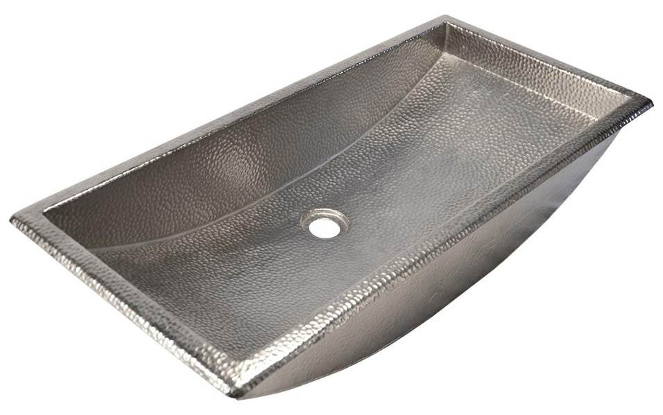 Elegant 30" Copper Rectangular Undermount Bathroom Sink