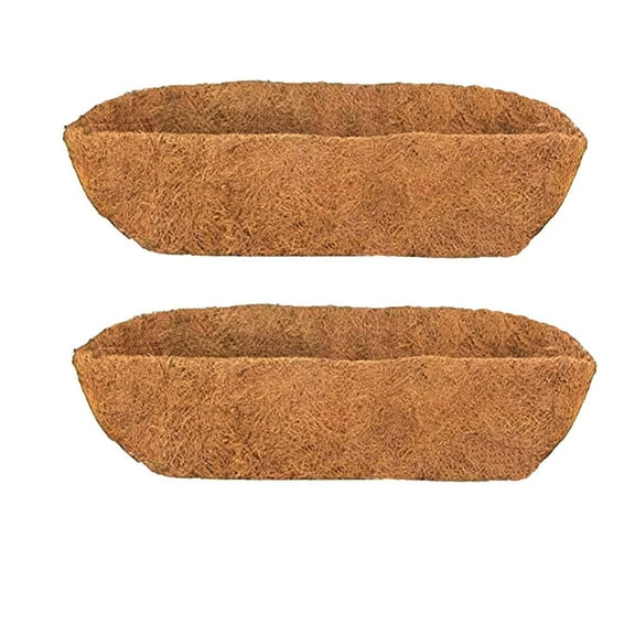Trough Coco Liner Wall Planter,Replaceable Coco Liner for Window Box Fence Flower Baskets,24 inch 2pcs