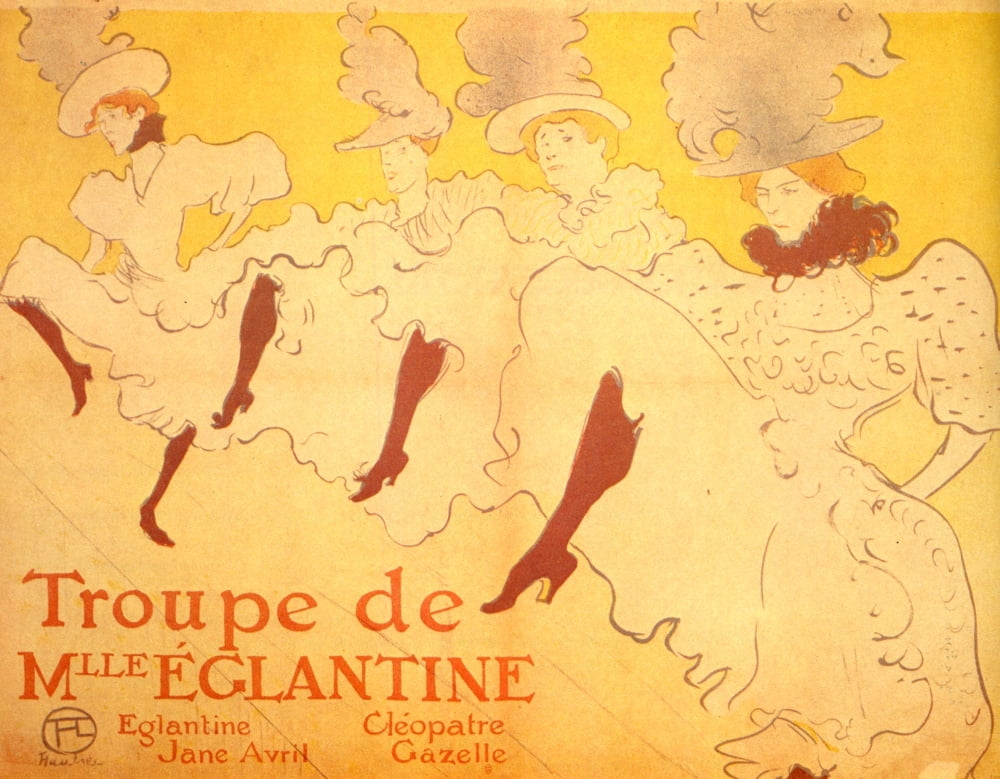 Troupe de Mlle Eglantine 1896 Canvas Art - H de Toulouse-Lautrec (18 x 24)