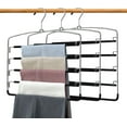 thumbnail image 1 of Clothes Pants Slack Hangers Closet Storage Organizer Non Slip Space Saving Hanger with Foam Padded Swing Arm for Pants Jeans Scarf Trousers Skirts (3pcs Black), 1 of 7