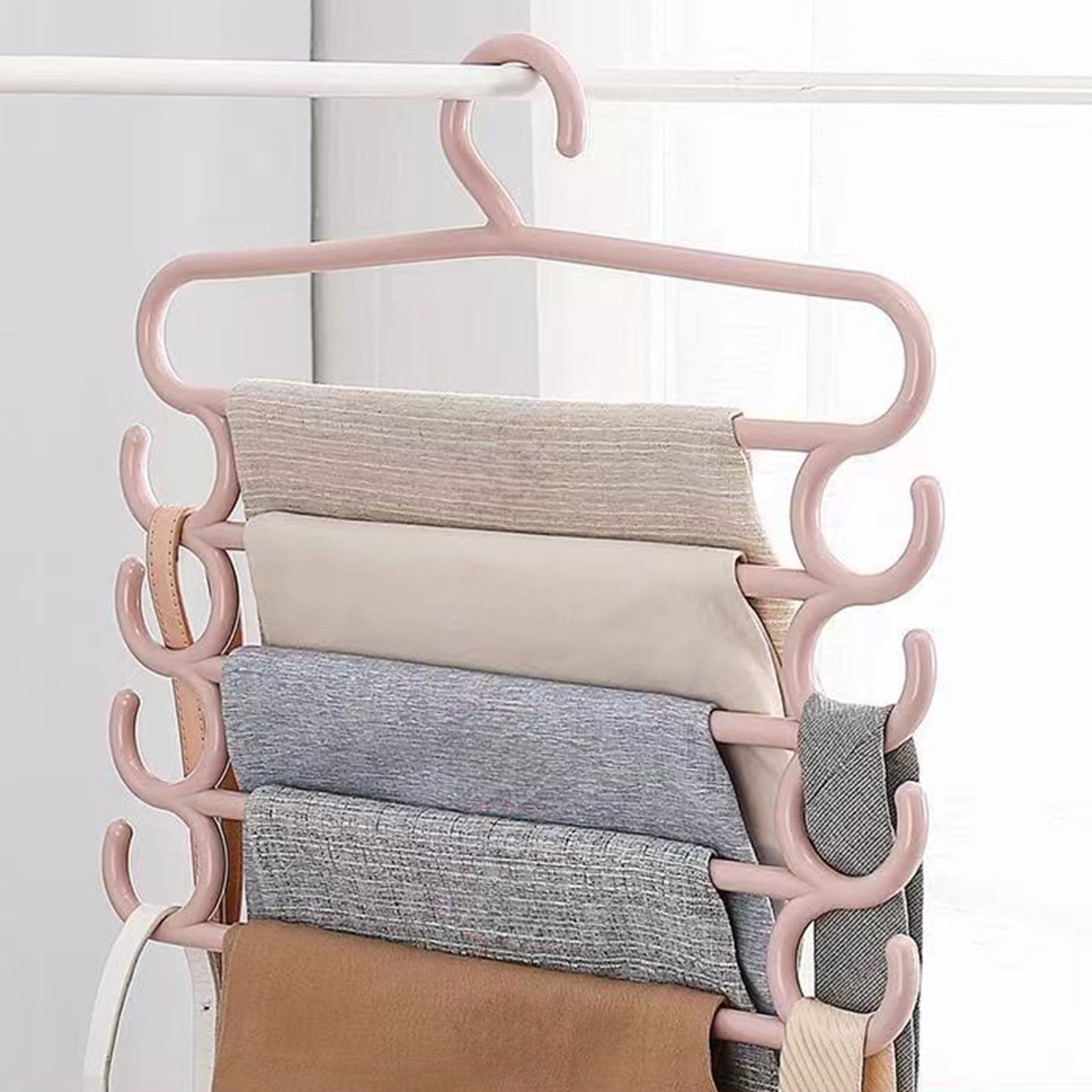 1 pcs Magic Pants Hangers, Space Saving 5 Tier Trouser Rack for Closet