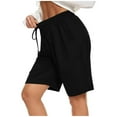 thumbnail image 1 of 2024 Women Pants Casual Work Running Shorts Workout Elastic Waist Yoga Sports Pockets Trousers, 1 of 5