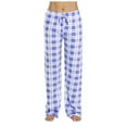 thumbnail image 1 of Trousers Pants for Women Micro Elastic Plaid Home Pants Drawstring Elastic Waist Loose Wide Leg Pajama Pants Cargo Pants Women Light Purple XXL, 1 of 4