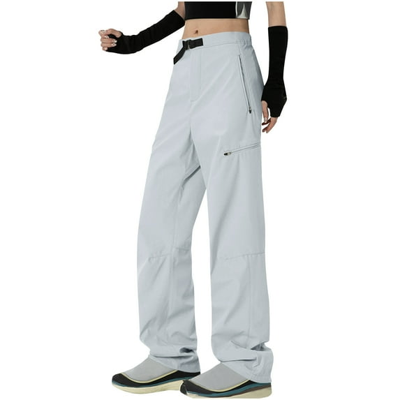 Trousers Pants for Women, Women Hiking Mountain Cargo Pants, Lightweight High Waist Waterproof Sports Pants Casual Wide Leg Trousers with Pockets