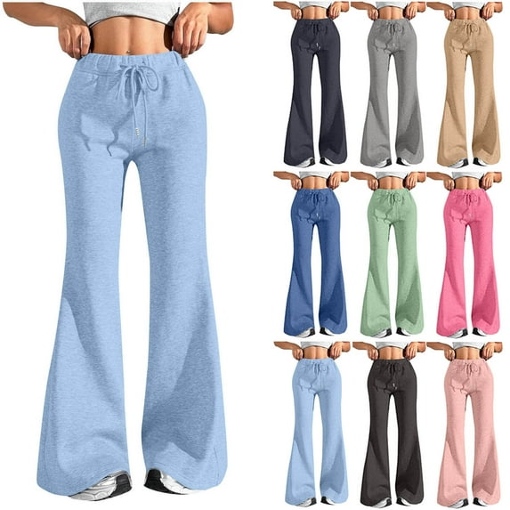 Trousers Pants for Women with Pocket Plus Size Fashion Women's Solid Color Stretch Waist Strap Drawstring Pocket Pants Long Pants Green XL