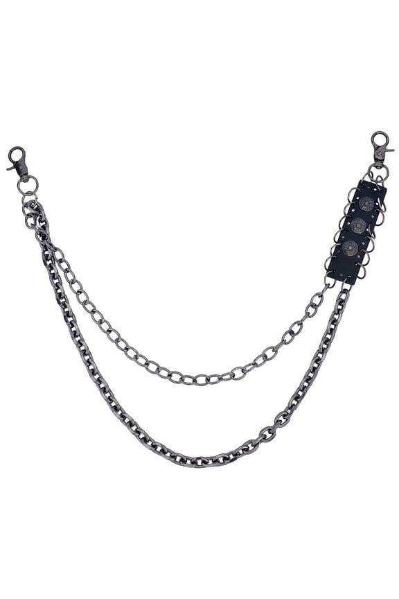 Trousers Wallet Chain for Jeans Punk Pant Chains Key Lock Charm Biker Keychain Hip Hop Gunmetal Metal 2 Layer Jewelry Gothic Rock