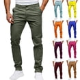 thumbnail image 1 of Trousers for Men Lightweight Solid Color Hiking Pants Stretch Casual Slim Fit Workout Long Pants Workwear with Pockets, 1 of 6