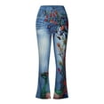 thumbnail image 1 of Trousers for Women Long Multiple Choice Printed Casual Loose Comfortable Micro Flared Pants, 1 of 4