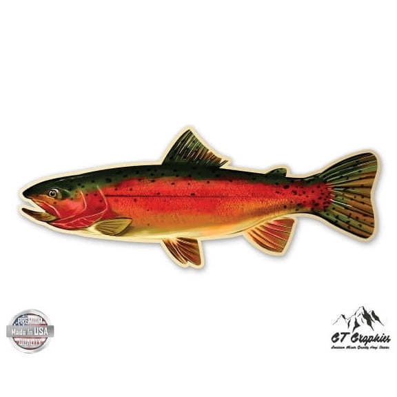 Trout - 3" Vinyl Sticker - For Car Laptop I-Pad Phone Helmet Hard Hat - Waterproof Decal