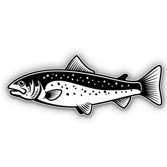 Trout - 3" Vinyl Sticker - For Car Laptop Water Bottle Phone - Waterproof Decal