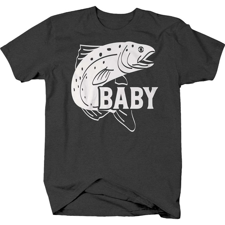 Trout Baby Child Fisherman Fishing Family Fish Shirts for Men Large Dark  Gray
