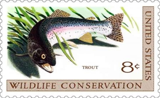 Trout Canvas Art - US POSTAL SERVICE (12 x 18)