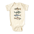 thumbnail image 1 of Trout Fish Baby Bodysuit Fishing Tshirt for Kids Toddler Tee Cute Baby Gift for Baby Clothes Fishing Outfit 6-9m Natural, 1 of 2