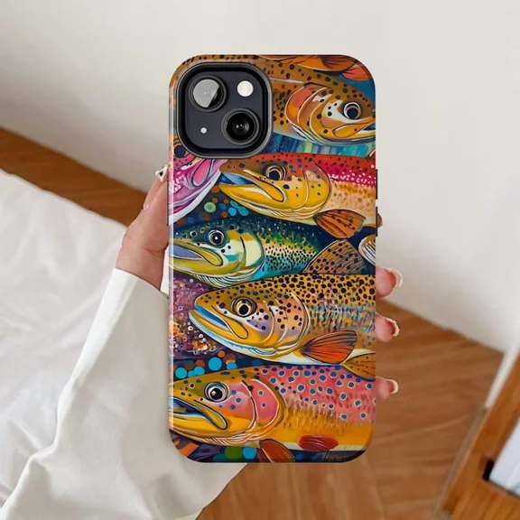 Trout Fish River Fishing Fisherman Ocean H567 iPhone 11 12 13 14 15 16 17 Pro Max Phone Cover