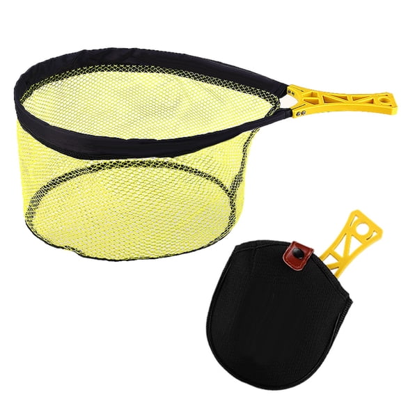 Trout Fishing Net, Portable Foldable Fly Fishing Net with Lightweight Metal Mesh Ring and Handle for Safe Catching or Releasing in Streams and Rivers