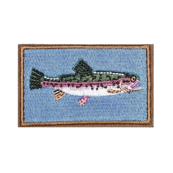 Trout Fishing Patch, Tactical Military Morale Patch Hook And Loop Embroidered Fastener Backing, Funny Applique Accessories For Backpacks, Vests, Jackets, Hats, Outdoor Gear