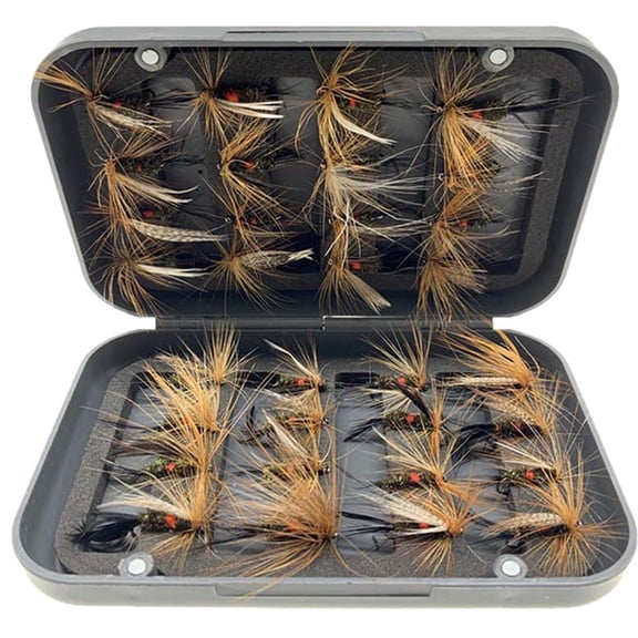 Trout Fly Fishing Flies Collection 32Pcs Flies Dry Wet Nymph Streamers Fly Assortment with Fly Box Flyfishing