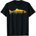 thumbnail image 1 of Trout Fly Fishing Outdoor Forest Nature Wildlife Fisherman T-ShirtMen and women, Black T-shirt, size: Extra large, 1 of 4
