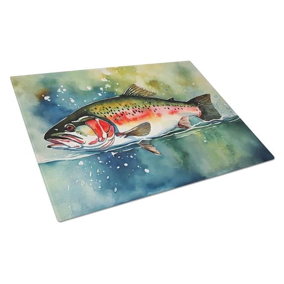 Trout Glass Cutting Board Large 12 in x 15 in