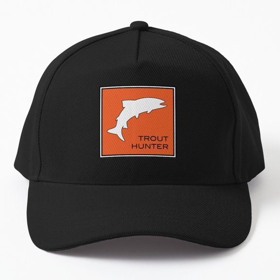 Trout Hunter Baseball Cap, Fishing Adventure Graphic, Classic Outdoor Hat Style