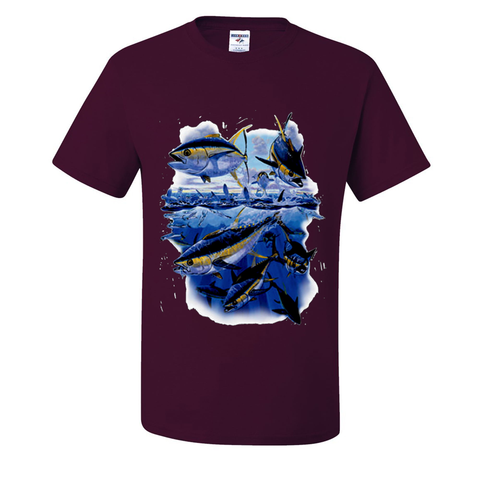 Trout LargeMouth Bass Fish Fishing Lovers Mens T-shirts , Royal Blue, 4XL 