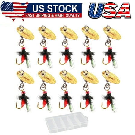 Trout Lures Rooster Bait Tail Fishing Spinnerbaits, Brass Hard Metal Spinner