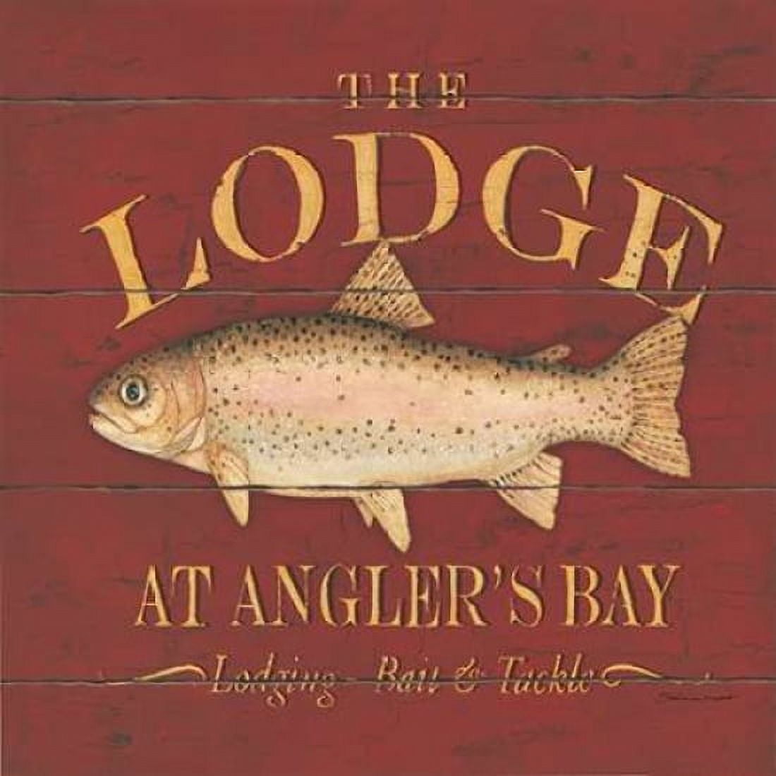 Trout Sign Canvas Art - Stephanie Marrott (24 x 24)