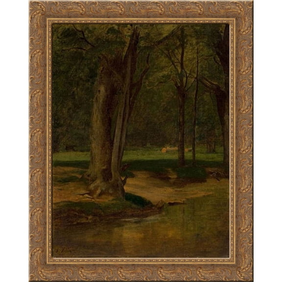 Trout Stream, North Conway 24x20 Gold Ornate Wood Framed Canvas Art by George Inness