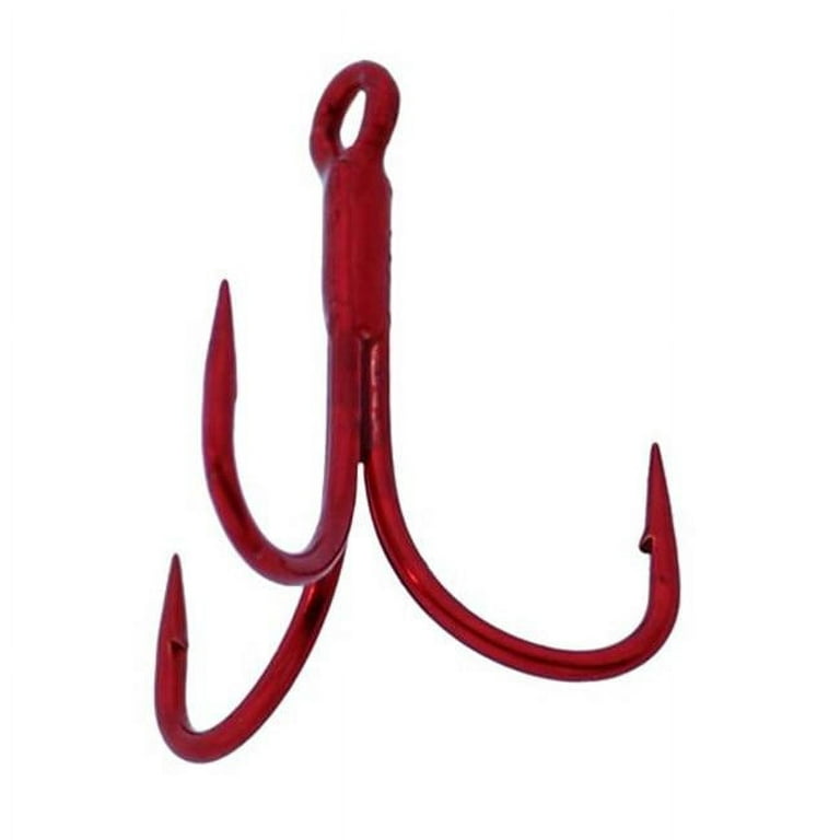 Trout Treble Red Fishing Hook, Size 16 - Pack of 4 