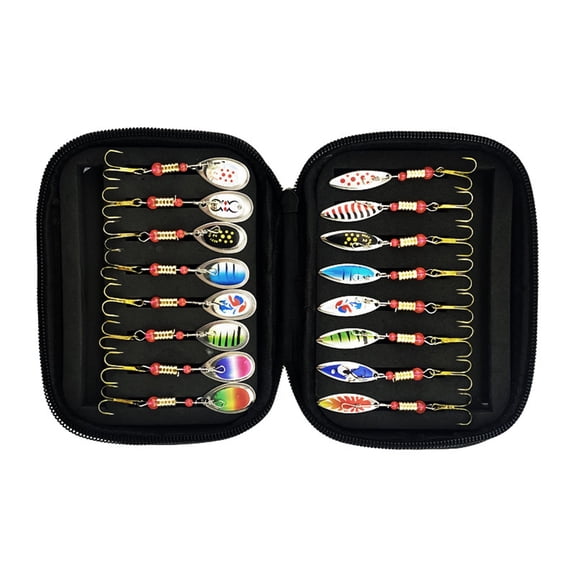 Trouts Fishing Spoon Lure Artificial Baits Spinner Blinkers Fishing Baits with Storage Box Fishing Spoon Lure