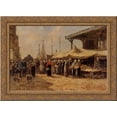 thumbnail image 1 of Trouville, Fish Market 24x20 Gold Ornate Wood Framed Canvas Art by Eugene Boudin, 1 of 2