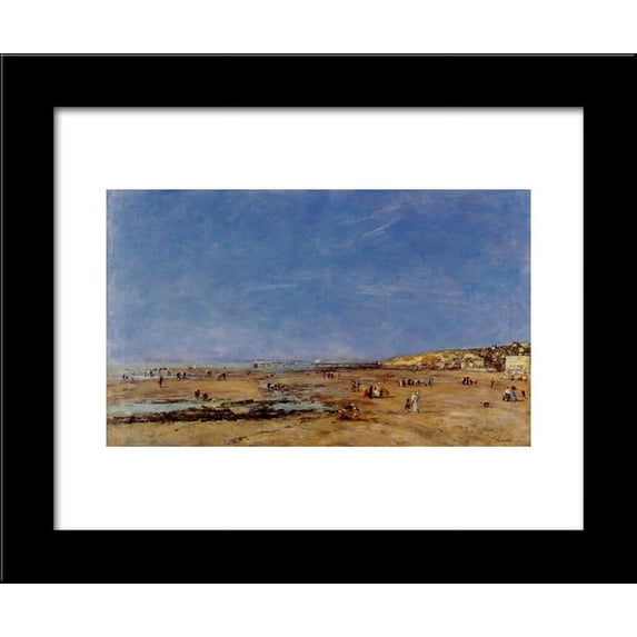 Trouville, Panorama of the Beach 20x24 Framed Art Print by Eugene Boudin