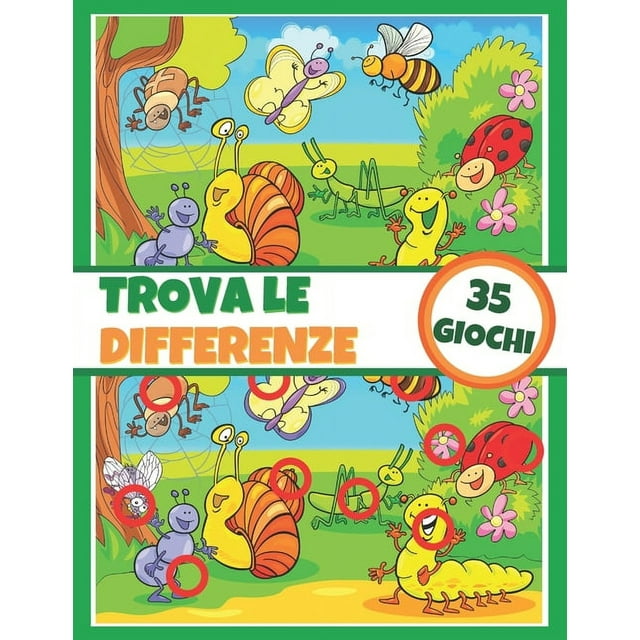 Trova le differenze - 35 giochi: Libro di attività per bambini - Libro di giochi - A partire da 5 anni - Completamente colorabile (Paperback)