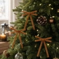 thumbnail image 1 of Trovenix 12 Pack Christmas Vintage Double Ear Velvet Bow Hanging Ornaments Set For Xmas Tree Holiday House Party Decoration, 1 of 6